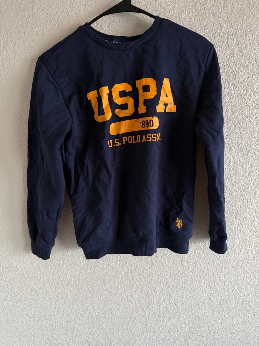 U.S. Polo Assn. Navy Sweatshirt with Yellow Logo